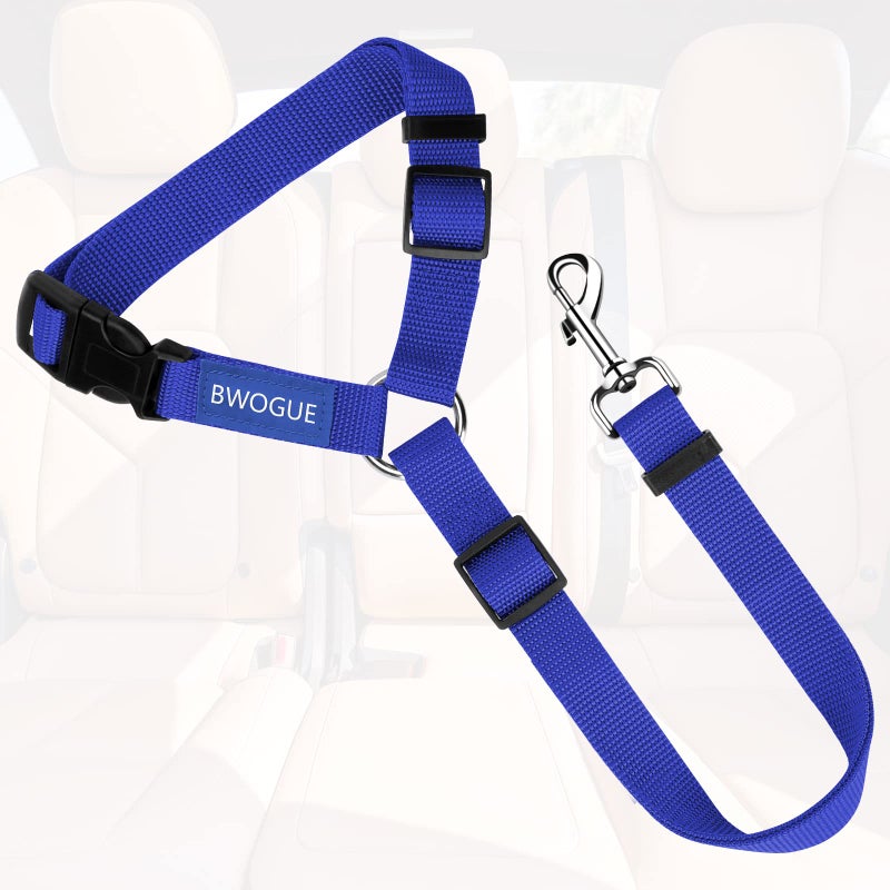 BWOGUE Pet Dog Cat Seat Belts, Car Headrest Restraint Adjustable Safety Leads Vehicle Seatbelt Harness (1 Pack) - Image 2